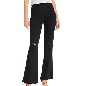 Mother weekender Black Flare Jeans for Women worn once